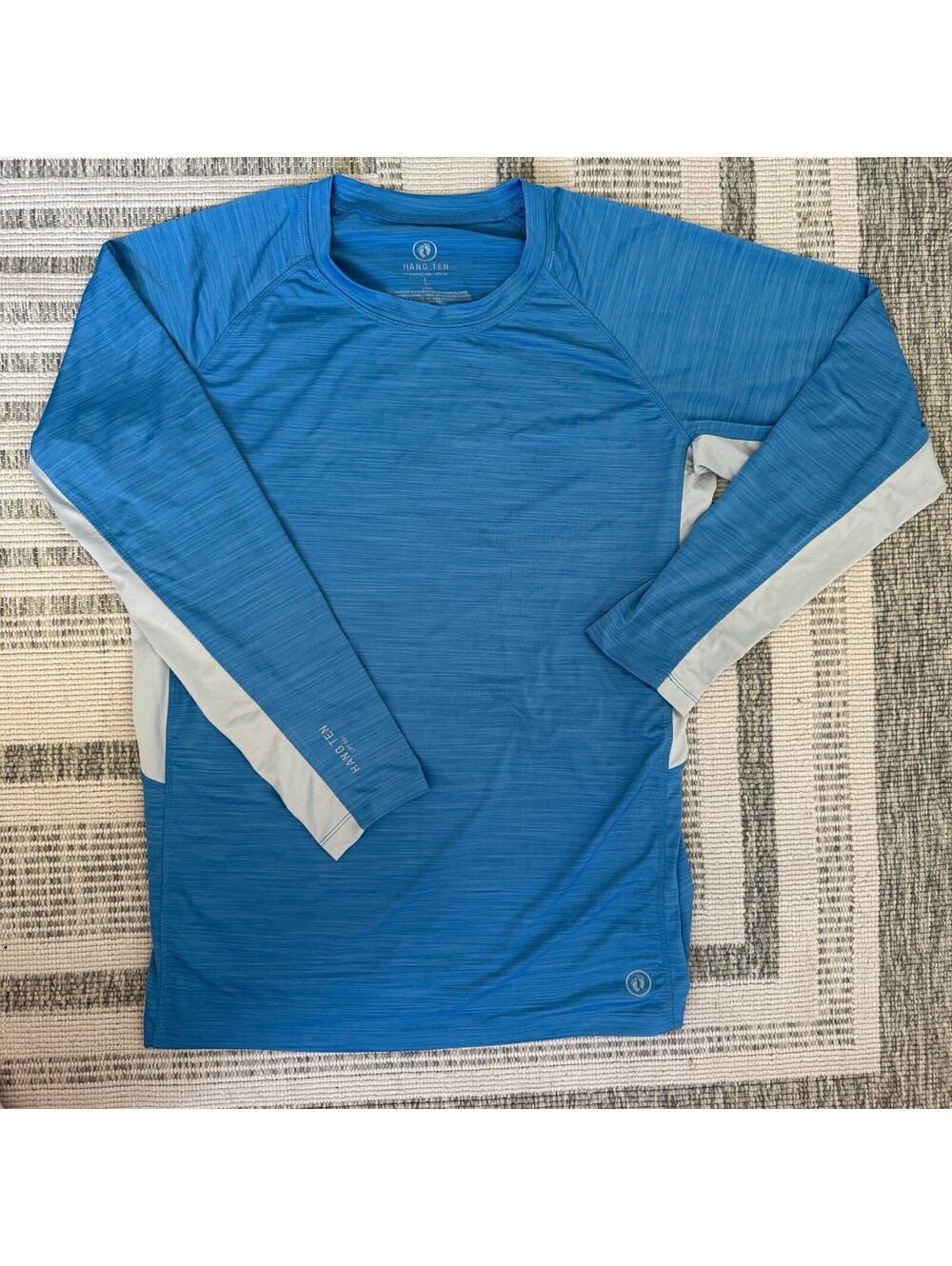 Hang Ten UPF 50+ Performance Long Sleeve Shirt Blue Large Active